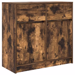 vidaXL Sideboard with Drawer Smoked Oak 80x34x76 cm Engineered Wood