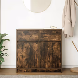 vidaXL Sideboard with Drawer Smoked Oak 80x34x76 cm Engineered Wood