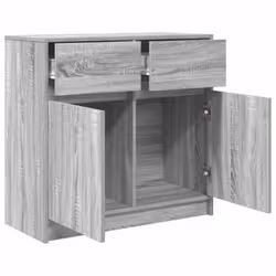 vidaXL Sideboard with Drawer Grey Sonoma 80x34x76 cm Engineered Wood