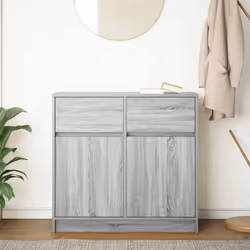 vidaXL Sideboard with Drawer Grey Sonoma 80x34x76 cm Engineered Wood - Additional view 4
