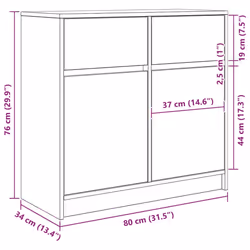 vidaXL Sideboard with Drawer Old Wood 80x34x76 cm Engineered Wood