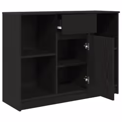 vidaXL Sideboard with Drawer Black Oak 101x35x76 cm Engineered Wood - Additional view 4