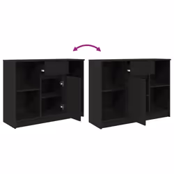 vidaXL Sideboard with Drawer Black Oak 101x35x76 cm Engineered Wood - Additional view 8