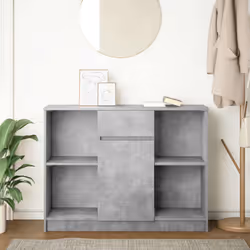 vidaXL Sideboard with Drawer Concrete Grey 101x35x76 cm Engineered Wood
