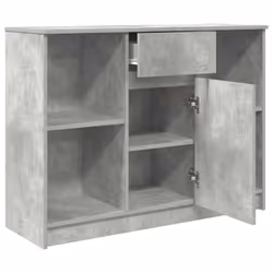 vidaXL Sideboard with Drawer Concrete Grey 101x35x76 cm Engineered Wood - Additional view 4