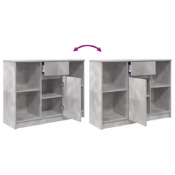 vidaXL Sideboard with Drawer Concrete Grey 101x35x76 cm Engineered Wood - Additional view 8
