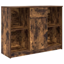 vidaXL Sideboard with Drawer Smoked Oak 101x35x76 cm Engineered Wood