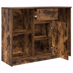 vidaXL Sideboard with Drawer Smoked Oak 101x35x76 cm Engineered Wood - Additional view 4