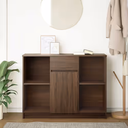 vidaXL Sideboard with Drawer Brown Oak 101x35x76 cm Engineered Wood
