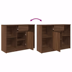 vidaXL Sideboard with Drawer Brown Oak 101x35x76 cm Engineered Wood - Additional view 8
