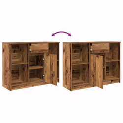 vidaXL Sideboard with Drawer Old Wood 101x35x76 cm Engineered Wood - Additional view 8