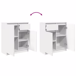 vidaXL Sideboard with Drawer White 71x35x84 cm Engineered Wood storage cabinet - Additional view 8