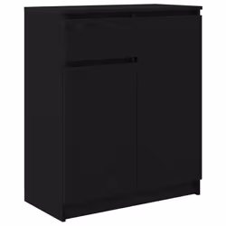 vidaXL Sideboard with Drawer Black Oak 71x35x84 cm Engineered Wood
