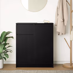 vidaXL Sideboard with Drawer Black Oak 71x35x84 cm Engineered Wood