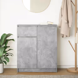 vidaXL Sideboard with Drawer Concrete Grey 71x35x84 cm Engineered Wood