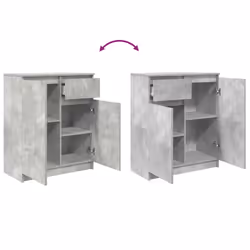 vidaXL Sideboard with Drawer Concrete Grey 71x35x84 cm Engineered Wood - Additional view 8