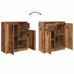 vidaXL Sideboard with Drawer Old Wood 71x35x84 cm Engineered Wood - Additional view 8