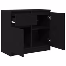 vidaXL Sideboard with Drawer Black Oak 71x35x65 cm Engineered Wood - Additional view 4