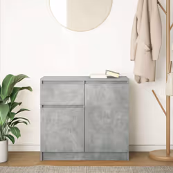 vidaXL Sideboard with Drawer Concrete Grey 71x35x65 cm Engineered Wood