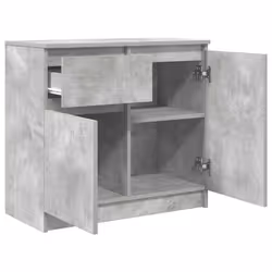 vidaXL Sideboard with Drawer Concrete Grey 71x35x65 cm Engineered Wood - Additional view 4