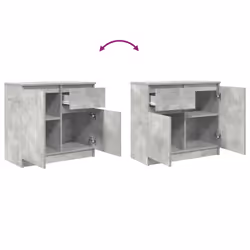 vidaXL Sideboard with Drawer Concrete Grey 71x35x65 cm Engineered Wood - Additional view 8
