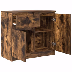 vidaXL Sideboard with Drawer Smoked Oak 71x35x65 cm Engineered Wood - Additional view 4