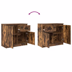 vidaXL Sideboard with Drawer Smoked Oak 71x35x65 cm Engineered Wood - Additional view 8