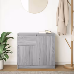 vidaXL Sideboard with Drawer Grey Sonoma 71x35x65 cm Engineered Wood