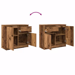 vidaXL Sideboard with Drawer Old Wood 71x35x65 cm Engineered Wood - Additional view 8