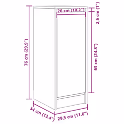 vidaXL Sideboard Black Oak 29.5x34x76 cm Engineered Wood storage cabinet - Additional view 3