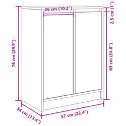 vidaXL Sideboard White 57x34x76 cm Engineered Wood storage cabinet