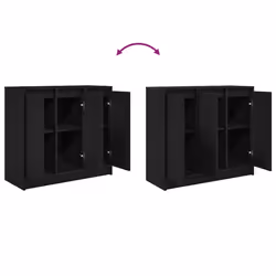 vidaXL Sideboard Black Oak 85x34x76 cm Engineered Wood storage cabinet - Additional view 8