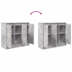 vidaXL Sideboard Concrete Grey 85x34x76 cm Engineered Wood storage cabinet - Additional view 8