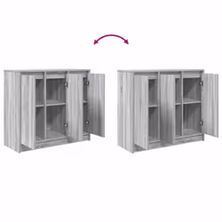 vidaXL Sideboard Grey Sonoma 85x34x76 cm Engineered Wood storage cabinet - Additional view 8