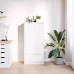 vidaXL Cabinet with Drawer White 55.5x34x119.5 cm Engineered Wood - Additional view 2