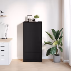 vidaXL Cabinet with Drawer Black Oak 55.5x34x119.5 cm Engineered Wood - Additional view 2
