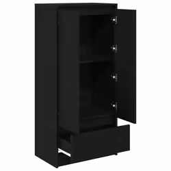 vidaXL Cabinet with Drawer Black Oak 55.5x34x119.5 cm Engineered Wood - Additional view 4