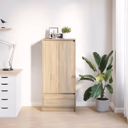 vidaXL Cabinet with Drawer Sonoma Oak 55.5x34x119.5 cm Engineered Wood - Additional view 2