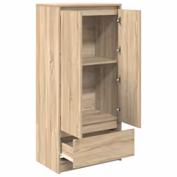 vidaXL Cabinet with Drawer Sonoma Oak 55.5x34x119.5 cm Engineered Wood - Additional view 4
