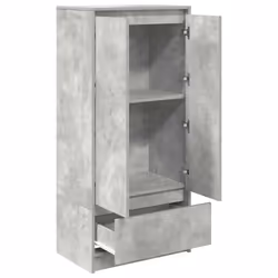 vidaXL Cabinet with Drawer Concrete Grey 55.5x34x119.5 cm Engineered Wood - Additional view 4