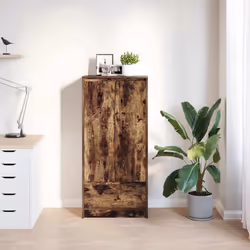 vidaXL Cabinet with Drawer Smoked Oak 55.5x34x119.5 cm Engineered Wood - Additional view 2