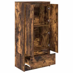 vidaXL Cabinet with Drawer Smoked Oak 55.5x34x119.5 cm Engineered Wood - Additional view 4