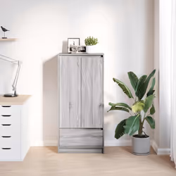 vidaXL Cabinet with Drawer Grey Sonoma 55.5x34x119.5 cm Engineered Wood - Additional view 2