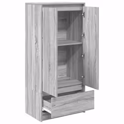vidaXL Cabinet with Drawer Grey Sonoma 55.5x34x119.5 cm Engineered Wood - Additional view 4