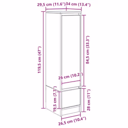 vidaXL Highboard White 29.5x34x119.5 cm Engineered Wood cabinet side cabinet