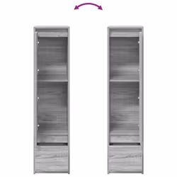 vidaXL Highboard Grey Sonoma 29.5x34x119.5 cm Engineered Wood cabinet - Additional view 8