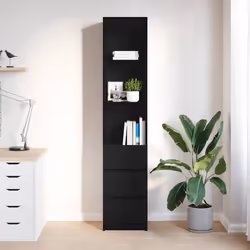 vidaXL Highboard Black Oak 37.5x35x180 cm Engineered Wood cabinet side cabinet - Additional view 2