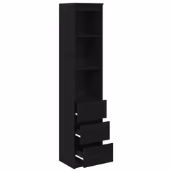 vidaXL Highboard Black Oak 37.5x35x180 cm Engineered Wood cabinet side cabinet - Additional view 4