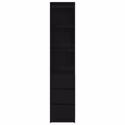 vidaXL Highboard Black Oak 37.5x35x180 cm Engineered Wood cabinet side cabinet - Additional view 5