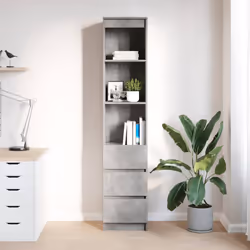 vidaXL Highboard Concrete Grey 37.5x35x180 cm Engineered Wood cabinet - Additional view 2